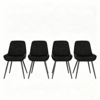 ARMLEHNSTUHL-SET DE-36164 4 Stück mit Metallgestell Schwarz - Schwarz, Metall (52.5/81.5/43cm) - ComfortXL