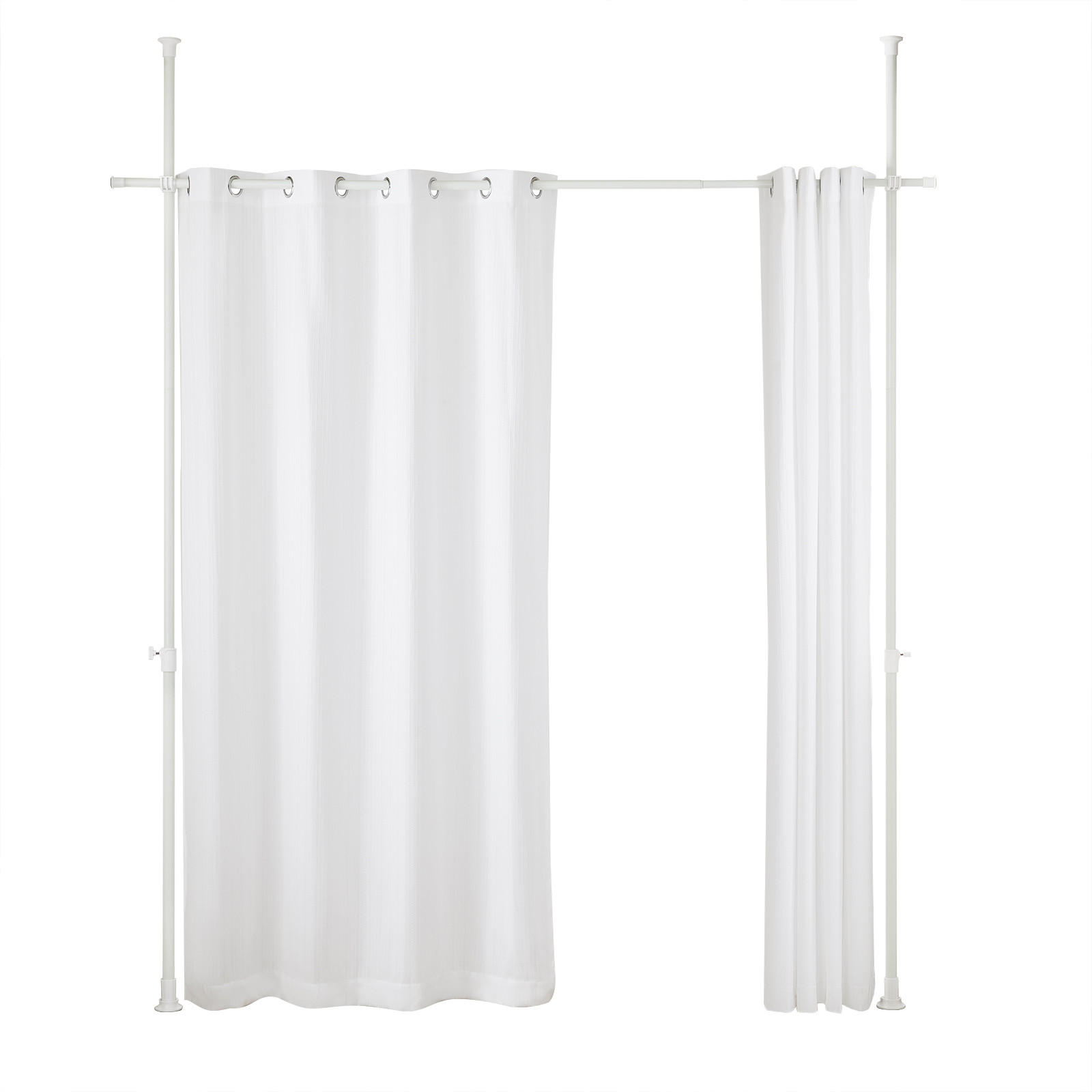 TELESKOPVORHANG Weiß - Weiß, Kunststoff/Metall (266/262/2cm) - SoBuy