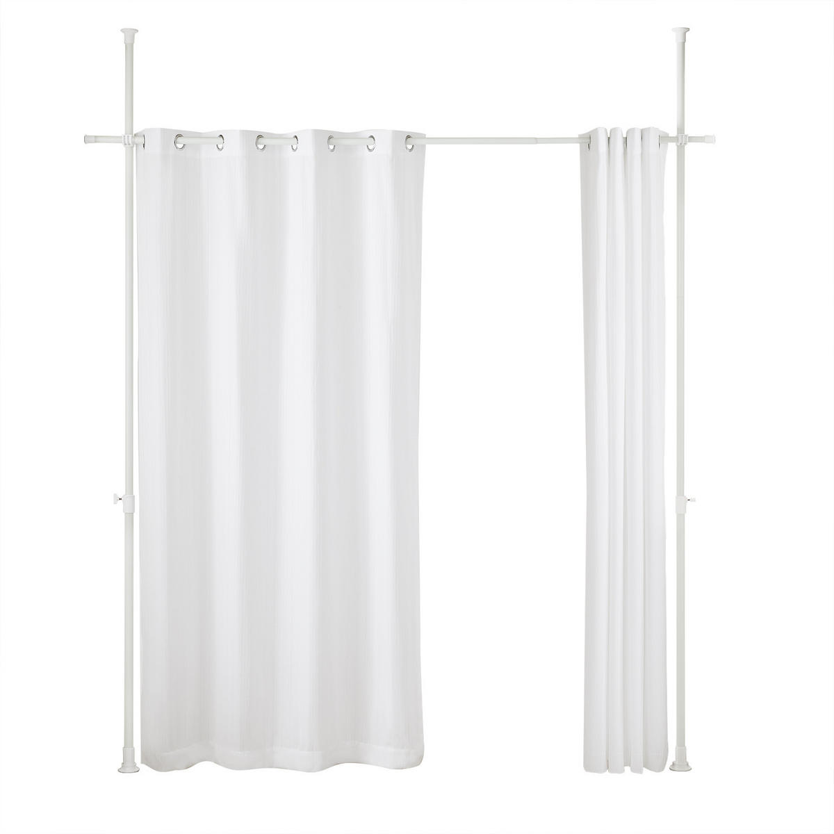 TELESKOPVORHANG Weiß - Weiß, Kunststoff/Metall (266/262/2cm) - SoBuy