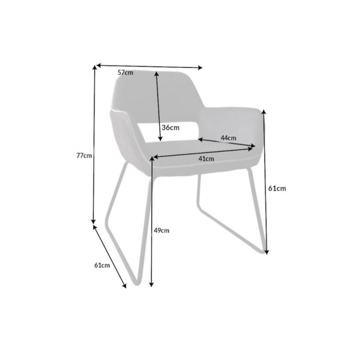 STUHL MUSTANG Microfaser Grau 80 cm - Schwarz/Grau, Textil/Metall (57/77/61cm) - riess-ambiente