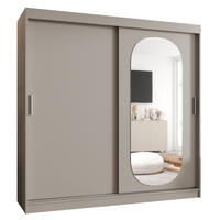SCHWEBETÜRENSCHRANK 200/200/62 2-türig - Kaschmir/Silberfarben, Holz (200/200/62cm) - MÖBEL KRYSPOL