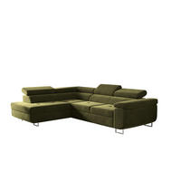 ECKSOFA mit Schlaffunktion und Bettkasten ATOM Olive Links - Olivgrün, Holz/Textil (202/275cm) - Kaiser Möbel