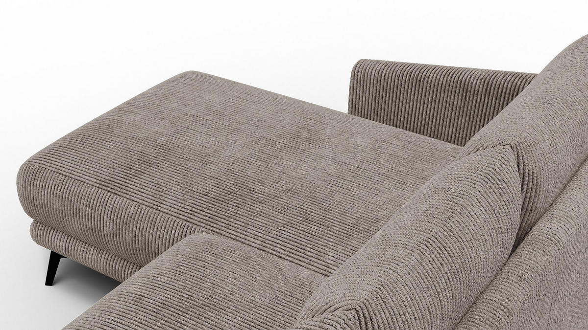 ECKSOFA VILT 3-Sitzer, taupe - Taupe/Schwarz, Holzwerkstoff/Textil (221/156cm) - Courtois Laville