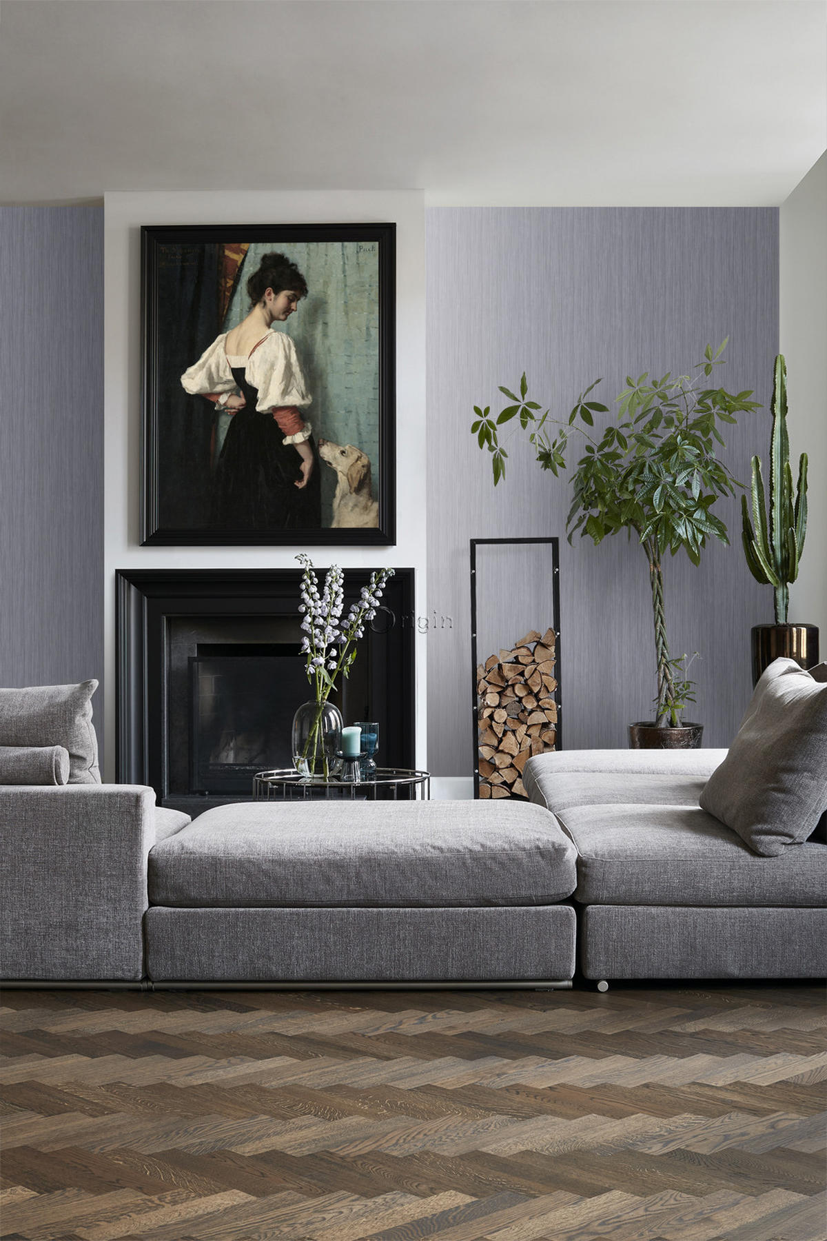 TAPETE feine Streifen 53 cm x 10.05 m - Grau, Papier (53/1000cm) - Origin Wallcoverings