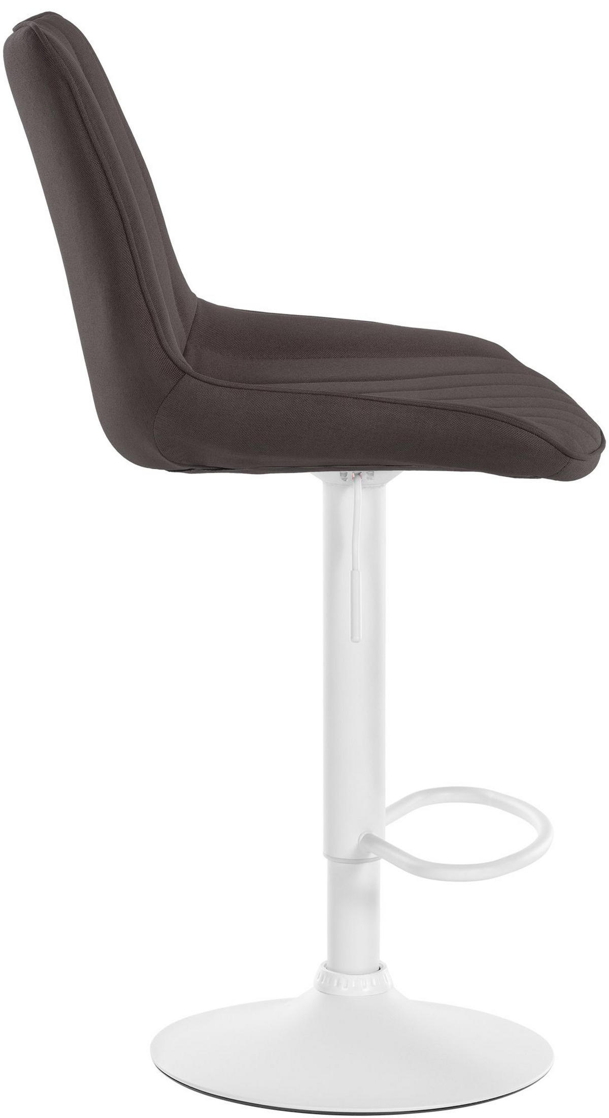 BARHOCKER RIO Taupe Stoff Weiß - Taupe, Textil/Metall (49.5/91/50cm) - DELUKE