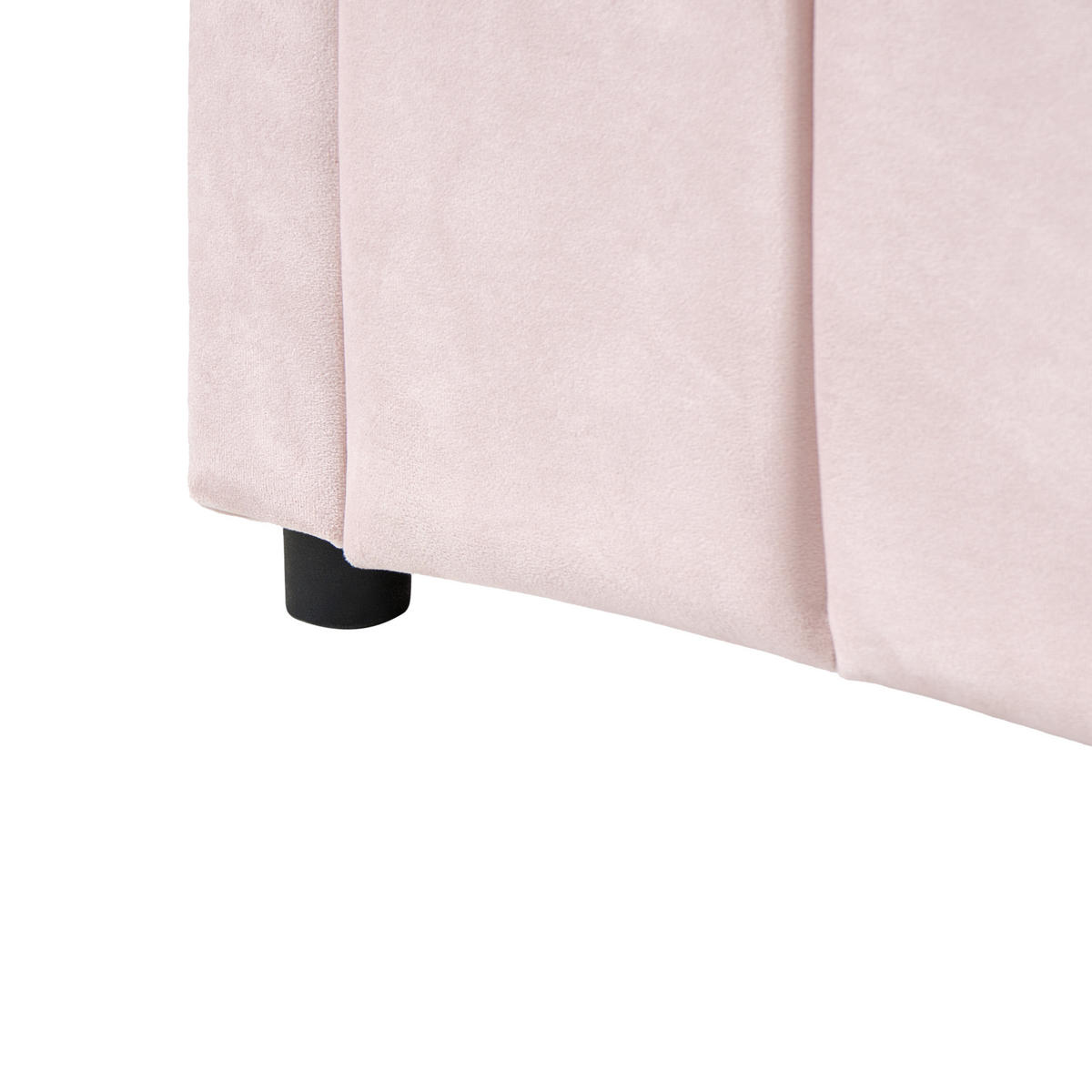 TAGESBETT Samtstoff 90/200 cm Pastellrosa Lisieux - Pink, Textil (90/200cm) - Beliani