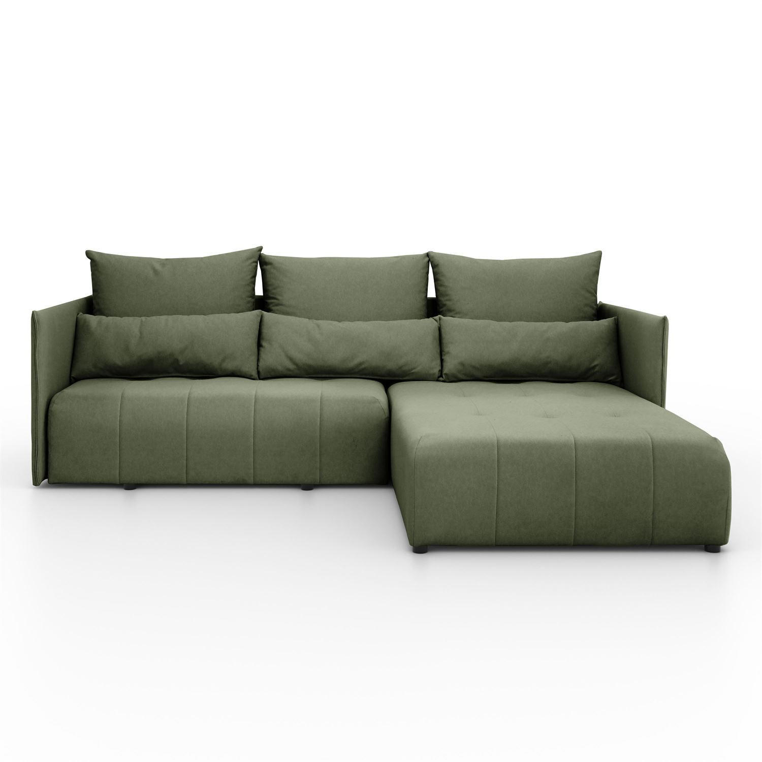 ECKSOFA APOLLO L mit Schlaffunktion und Bettkasten – rechte Seite - Grün, Textil (246/188cm) - Lookway