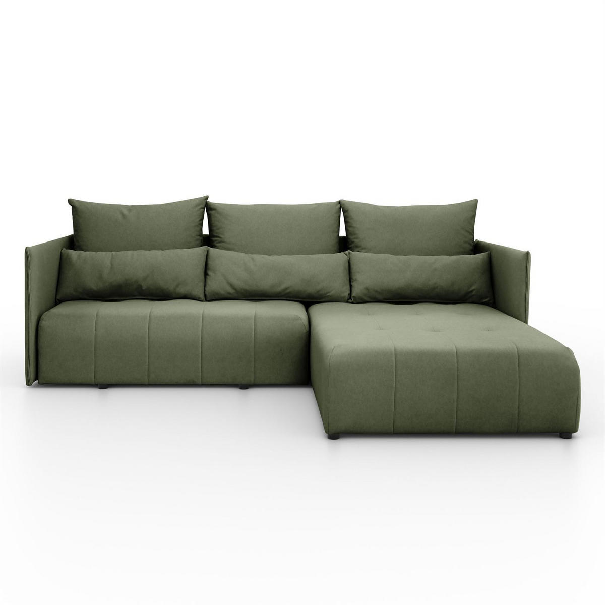 ECKSOFA APOLLO L mit Schlaffunktion und Bettkasten – rechte Seite - Grün, Textil (246/188cm) - Lookway