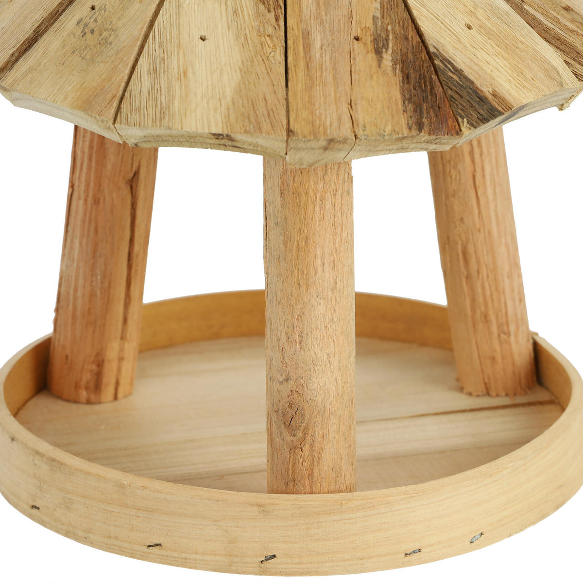 VOGELFUTTERHAUS - Hellbraun, Holz (18/21/18cm) - Relaxdays
