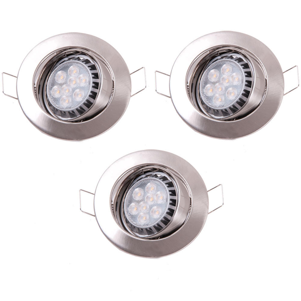 LED WANDLEUCHTE Metall Silber schwenkbar 3er Set - Silberfarben, Metall (8.3/9/8.3cm)