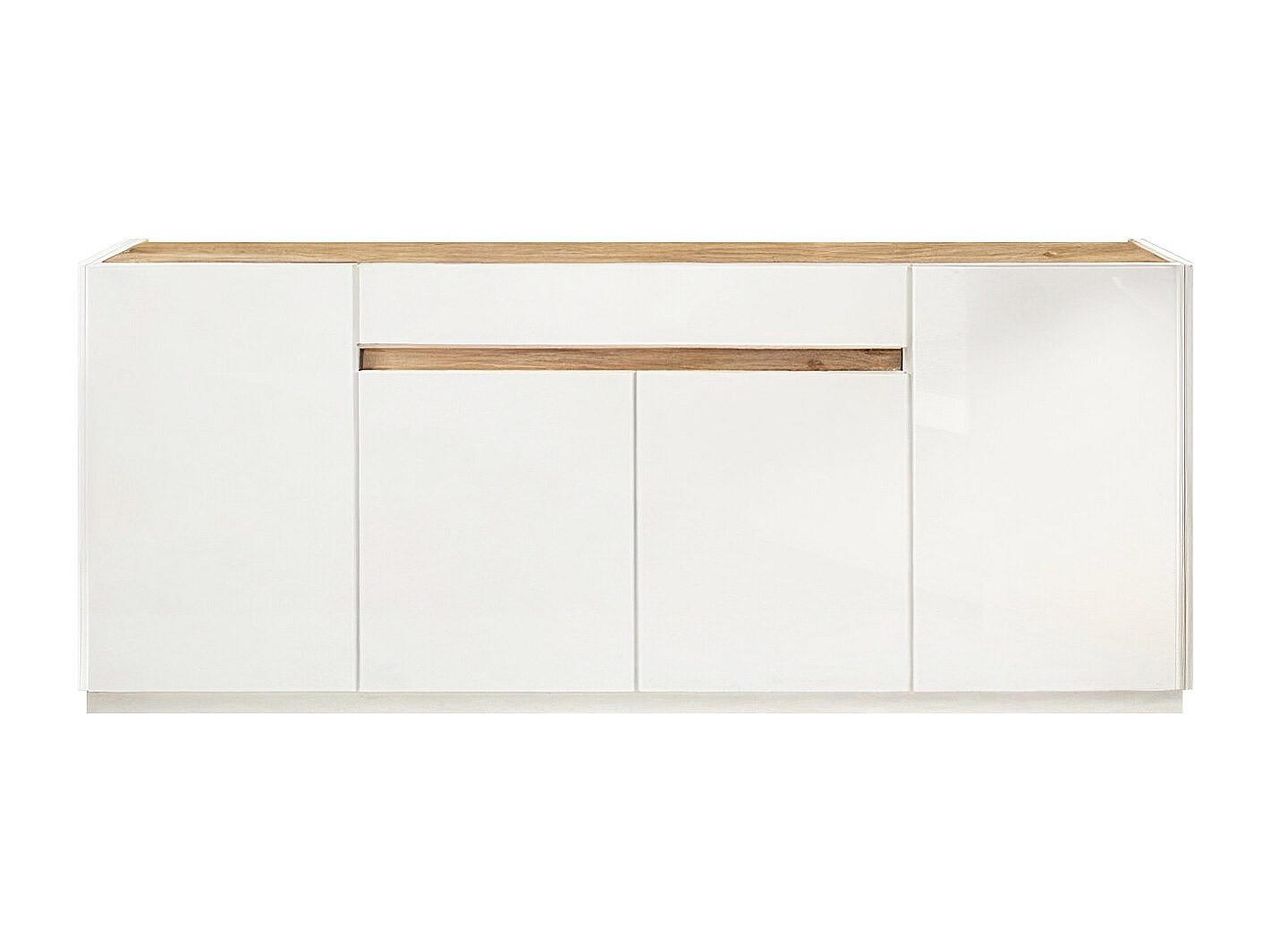 SIDEBOARD - 205 cmcm x 40 cmcm - Holz, Platte - Naturfarben Hell, Weiß - EMORA - Naturfarben/Weiß, Holz (205/87/40cm) - Vente-Unique