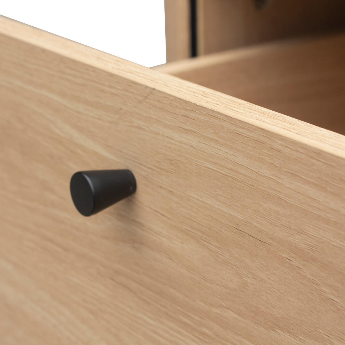 NACHTTISCH mit 2 Schubladen und seitlichem Rillen-Effekt H55 cm malaga 48/55/40 cm - Apfelbaumfarben, Holzwerkstoff (40/55/48cm) - Calicosy