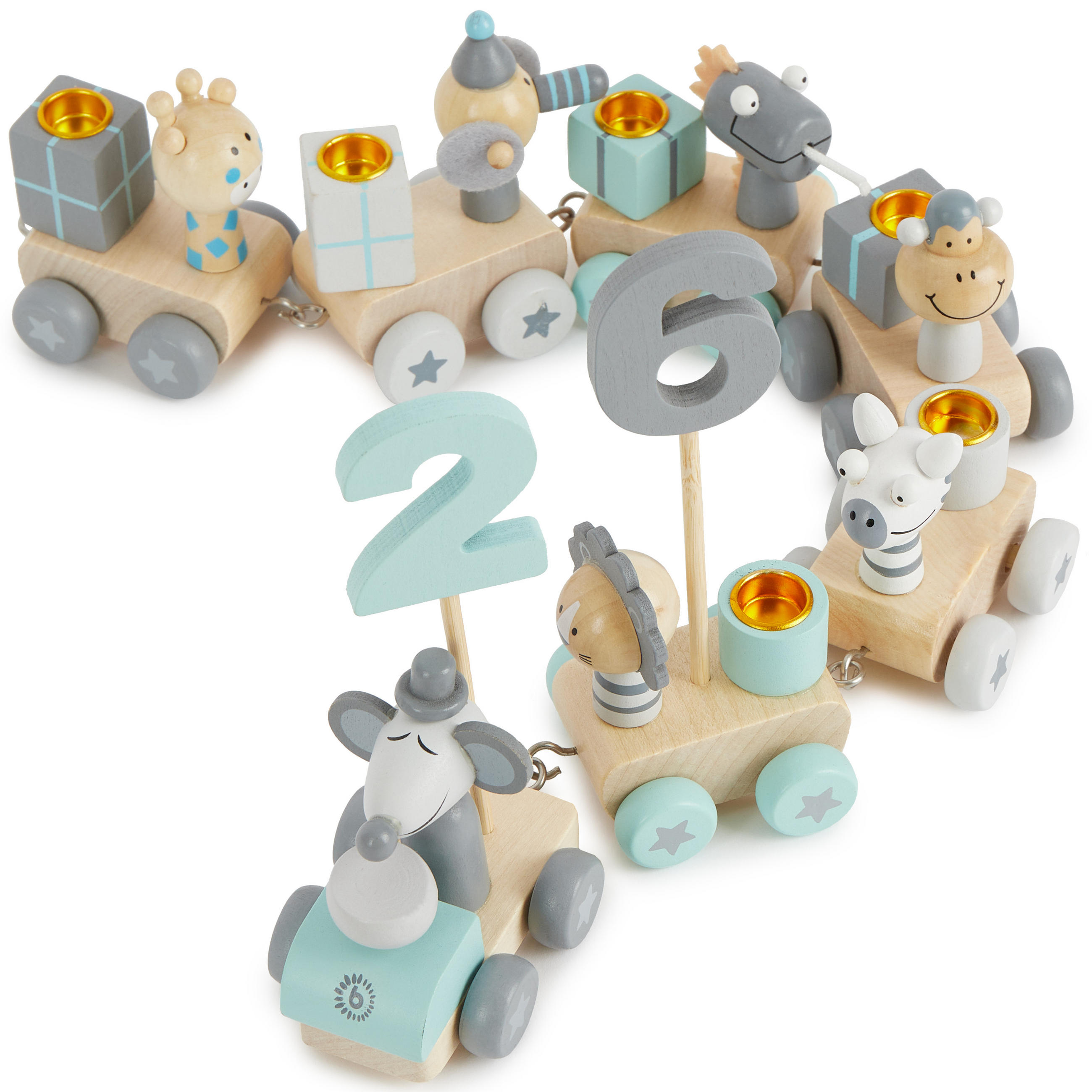 Bieco Spielwaren Geburtstagszug Blau 5x48 cm