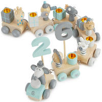 GEBURTSTAGSZUG Holz Scandi-Chic 0-99 - Blau, Holz (5/48cm) - Bieco Spielwaren