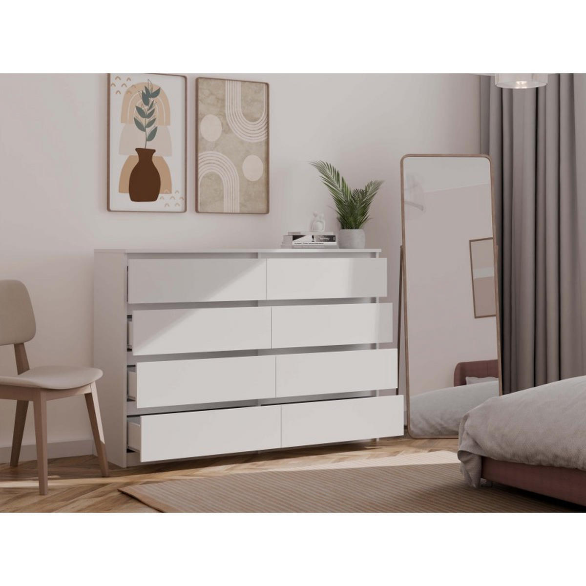 KOMMODE Weiß 138/97/40 - Weiß, Holzwerkstoff (138/97/40cm) - RAUMHIRSCH FURNITURE