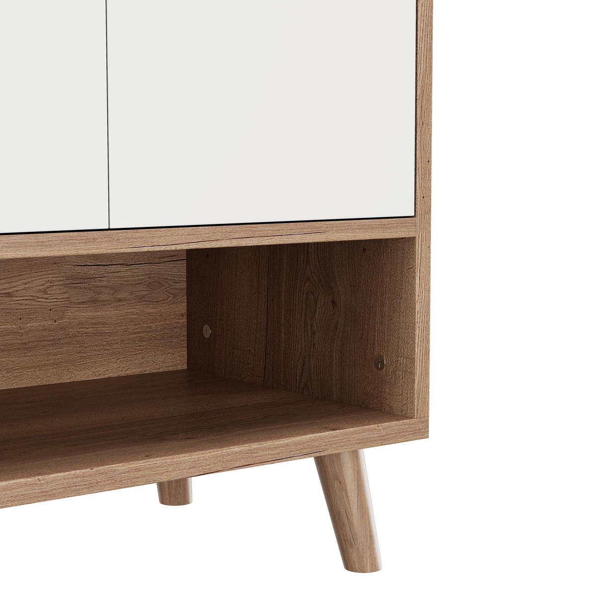 SCHUHSCHRANK aus Spanplatte 120x35x99cm in Natur mit 4 Türen & Schublade - Naturfarben, Holzwerkstoff (120/99/35cm) - Modfu