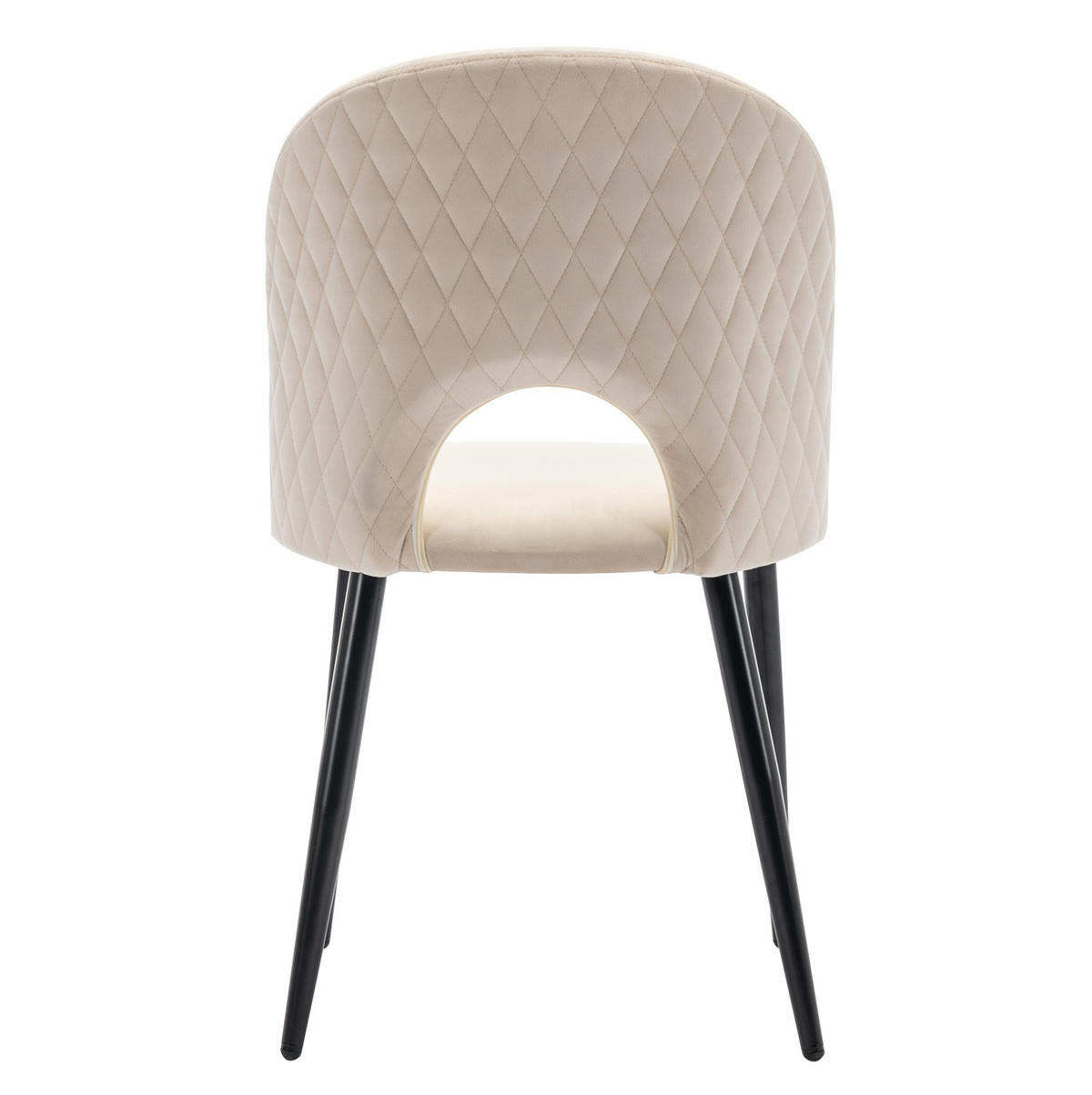 ESSZIMMERSTUHL mit Rückenlehne Samt Beige 2er-Set - Beige, Metall (44/84/47.2cm) - Meubliv