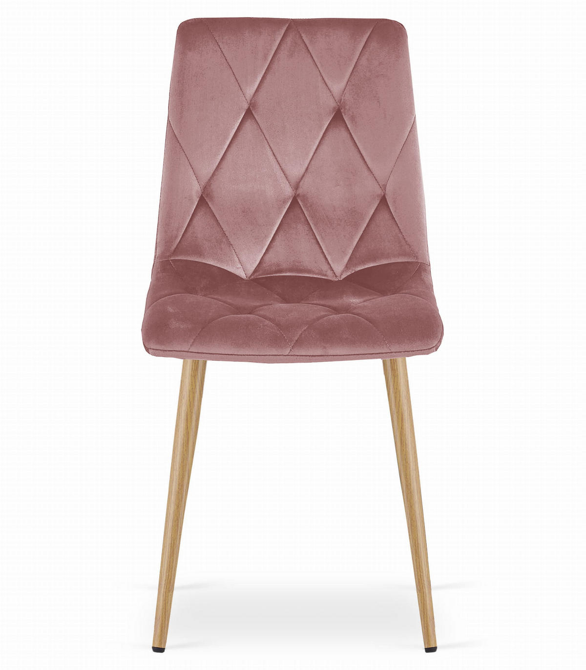 STUHL BOSA 1 Stück, Rosa, Metallbeine in Holzfarbe - Rosa, Textil/Metall (44/89/40cm) - Komodee