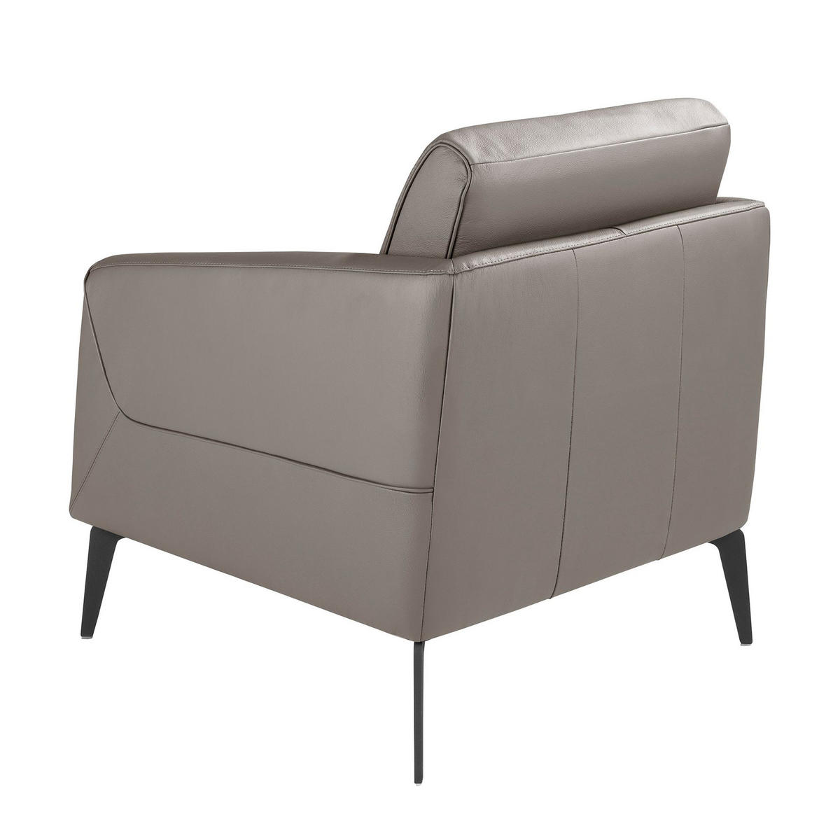 SESSEL Dunkelgrauer Ledersessel 78/80/82 cm - Schwarz/Grau, Leder (78/82/80cm) - ANGEL CERDA