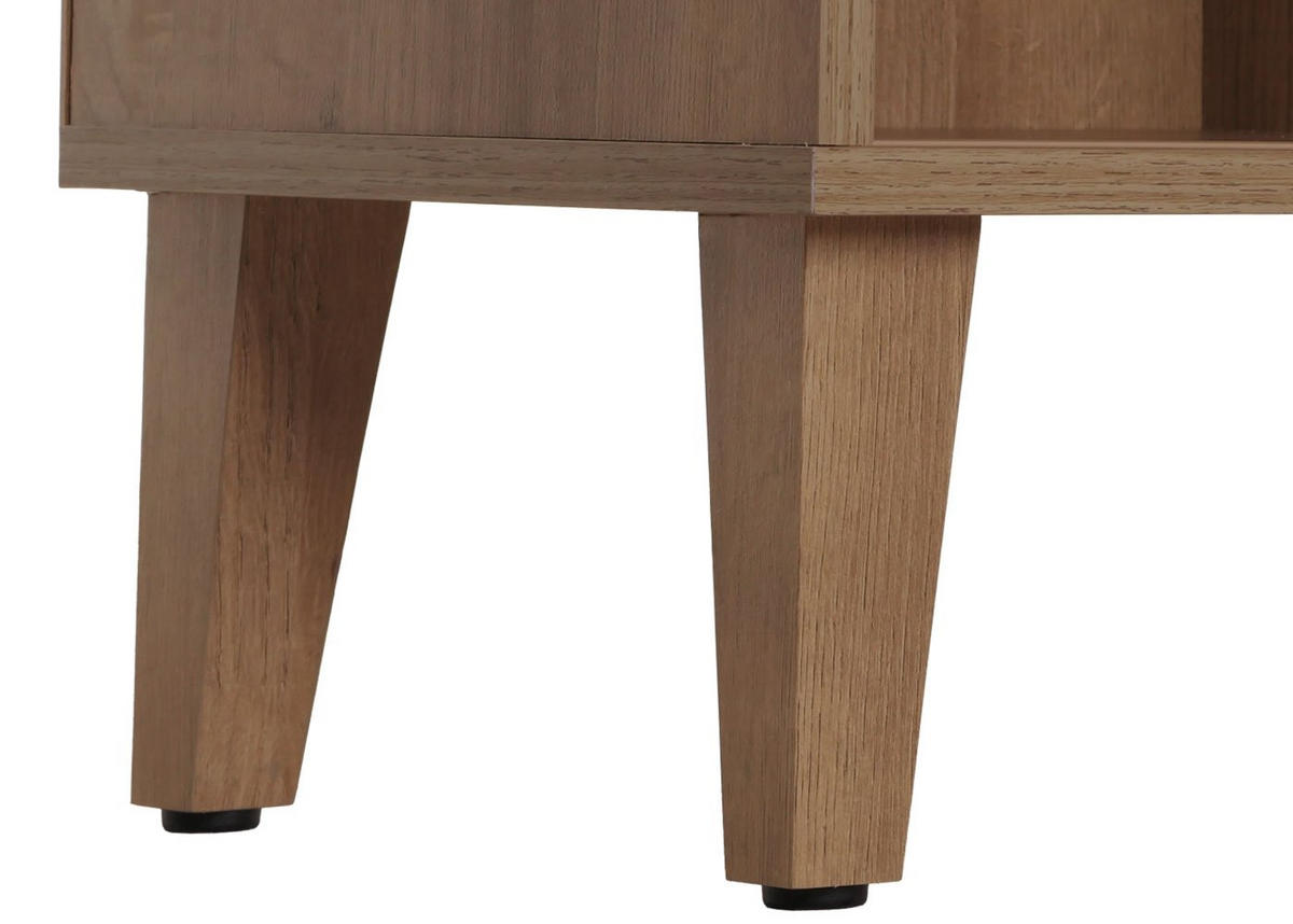 BÜCHERREGAL 178x75x35cm Schiebetür 8 Staufächer MDF natur - Naturfarben, Holz (75/178/35cm) - BERLINLODGE