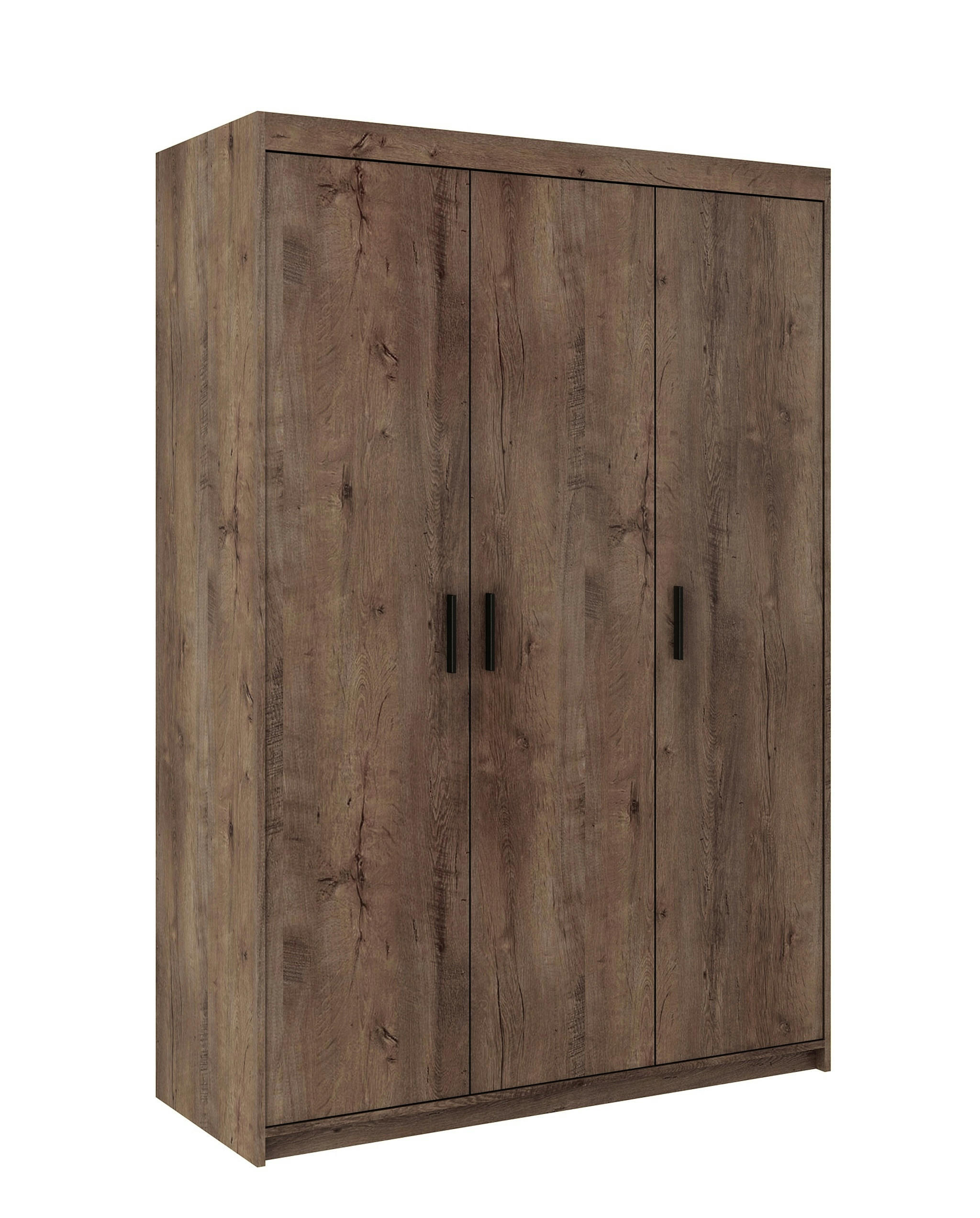 KLEIDERSCHRANK Storicos Eiche Lefkas 133/190,5/53 cm - Modern 3-türig - Braun, Holzwerkstoff/Kunststoff (133/190.5/53cm) - AX Living