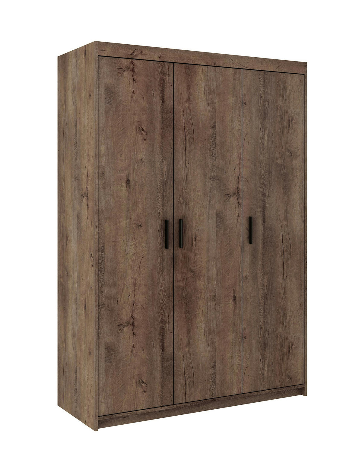 KLEIDERSCHRANK Storicos Eiche Lefkas 133/190,5/53 cm - Modern 3-türig - Braun, Holzwerkstoff/Kunststoff (133/190.5/53cm) - AX Living