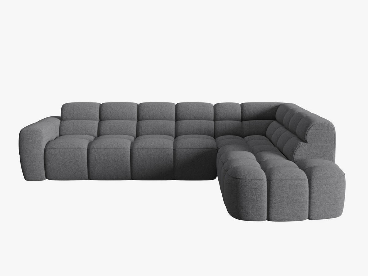 ECKSOFA rechts Lisa aus strukturiertem Stoff grau 5 Sitzplätze - Grau, Textil (234/293cm) - Micadoni