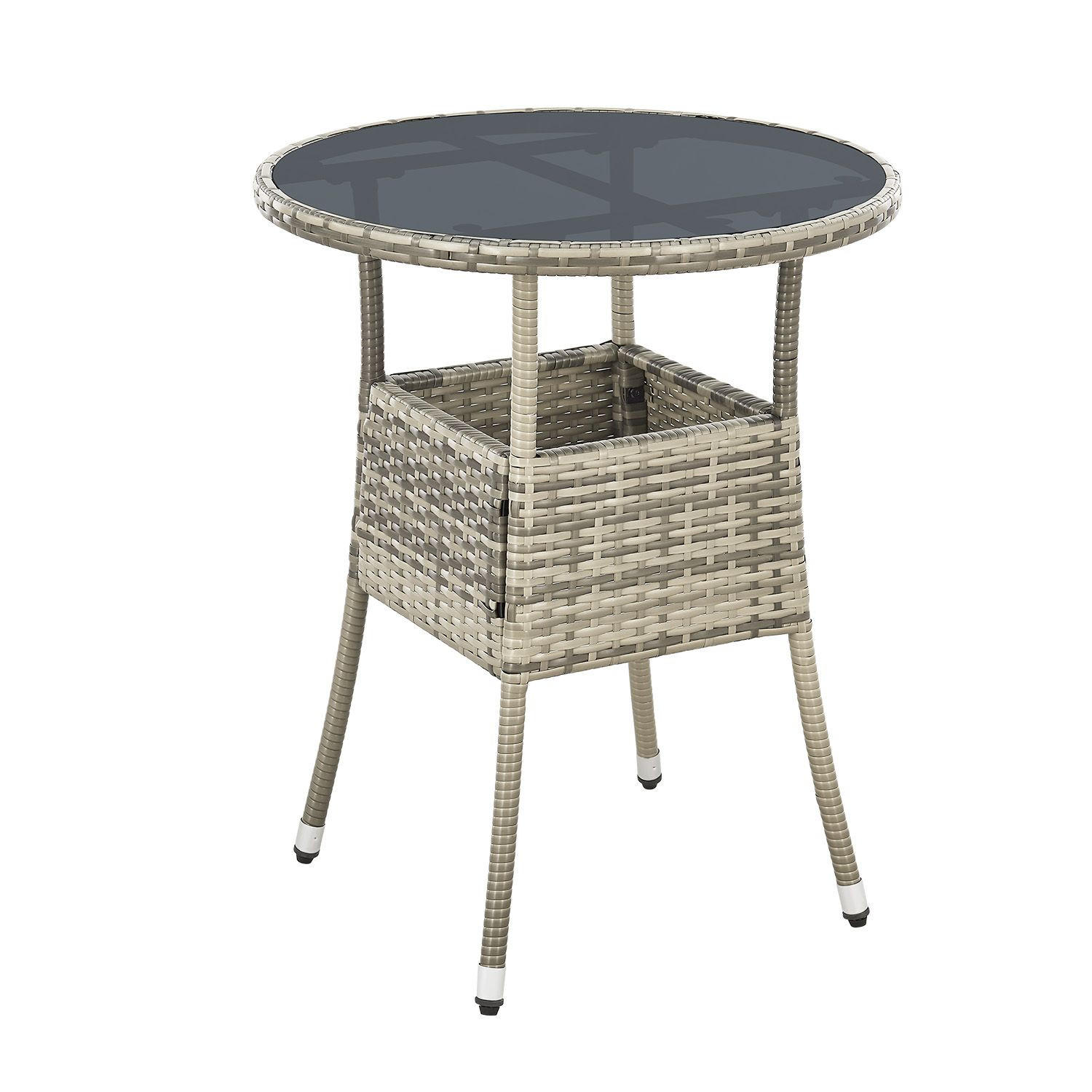 GARTENTISCH Yoro grau 60 cm - Grau, Kunststoff (60/60/73cm) - Juskys