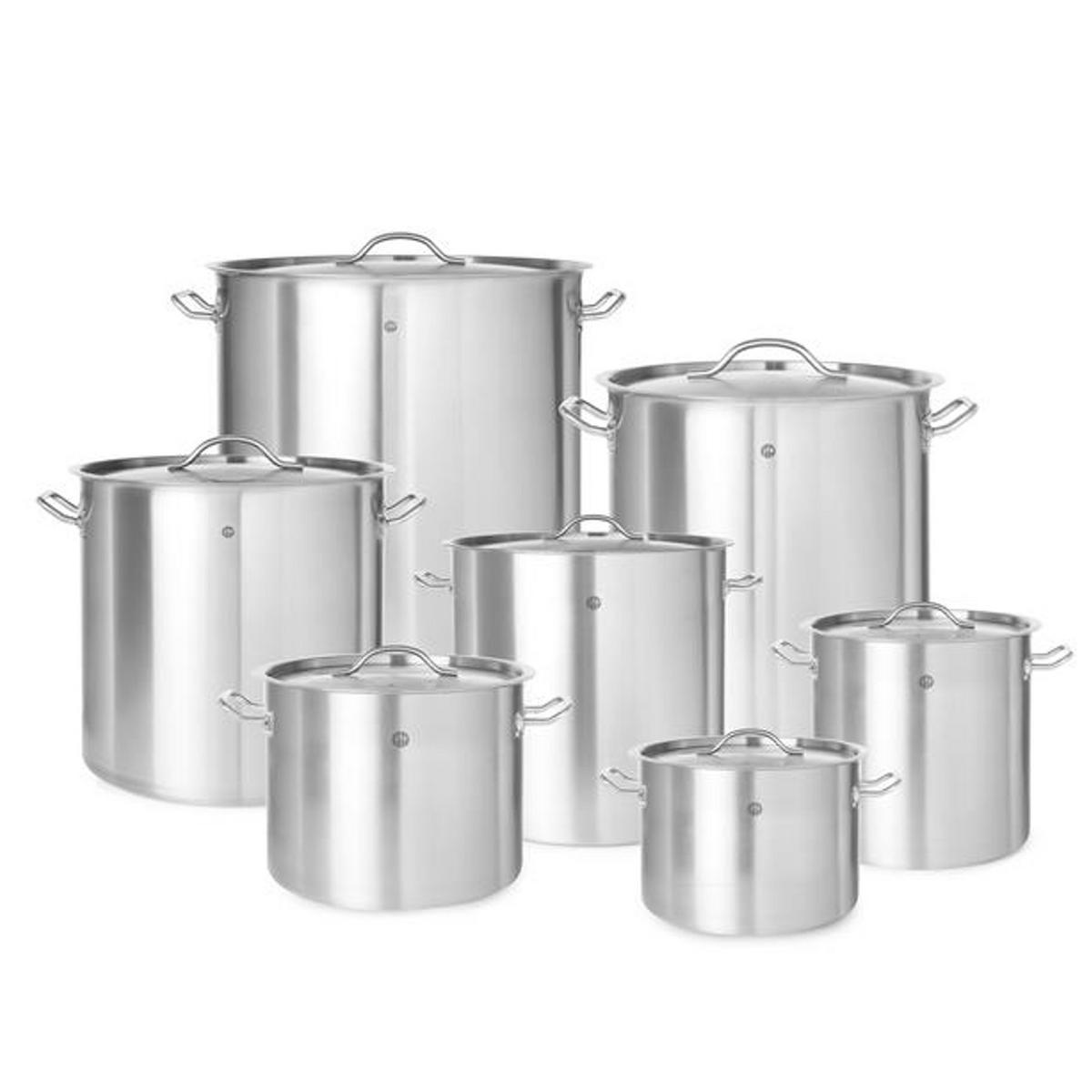 BUDGET Line Topf mit Deckel, 50 l Durchmesser 400 x 400 mm (Höhe) - Hendi 834701 - Schwarz/Weiß, Metall (25/30/25cm) - Hendi