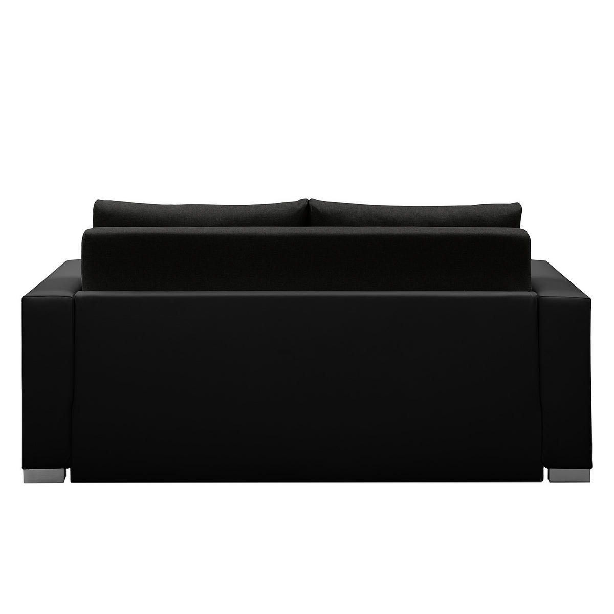 SCHLAFSOFA - Silberfarben/Schwarz, Kunststoff/Textil (173/90/90cm) - home24