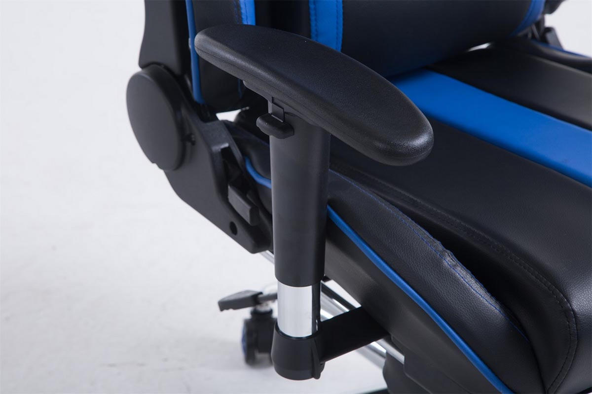 GAMINGSTUHL Limitless mit Fußablage, Schwarz/Blau - Blau, Textil/Metall (70/135/58cm) - TPFLiving