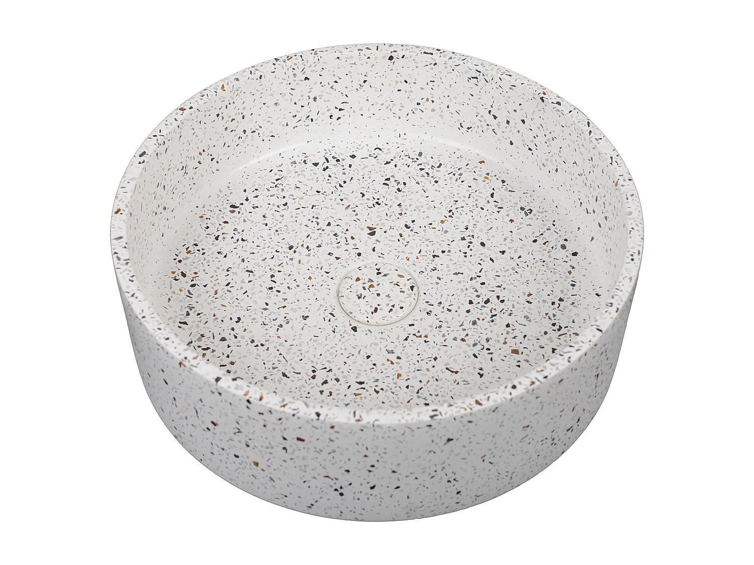 RUNDES Aufsatzwaschbecken aus Terrazzo - Blau - 39 cm - DUKAT - Blau, Stein (39/12/39cm) - Vente-Unique