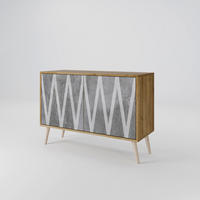 SIDEBOARD SOLID ZIG ZAG, Eicheneffekt, 111x42x77,5 cm, 2 Türen - Eichefarben/Buchefarben, Holzwerkstoff/Buchenholz (111/77.5/42cm) - SpaceRebels