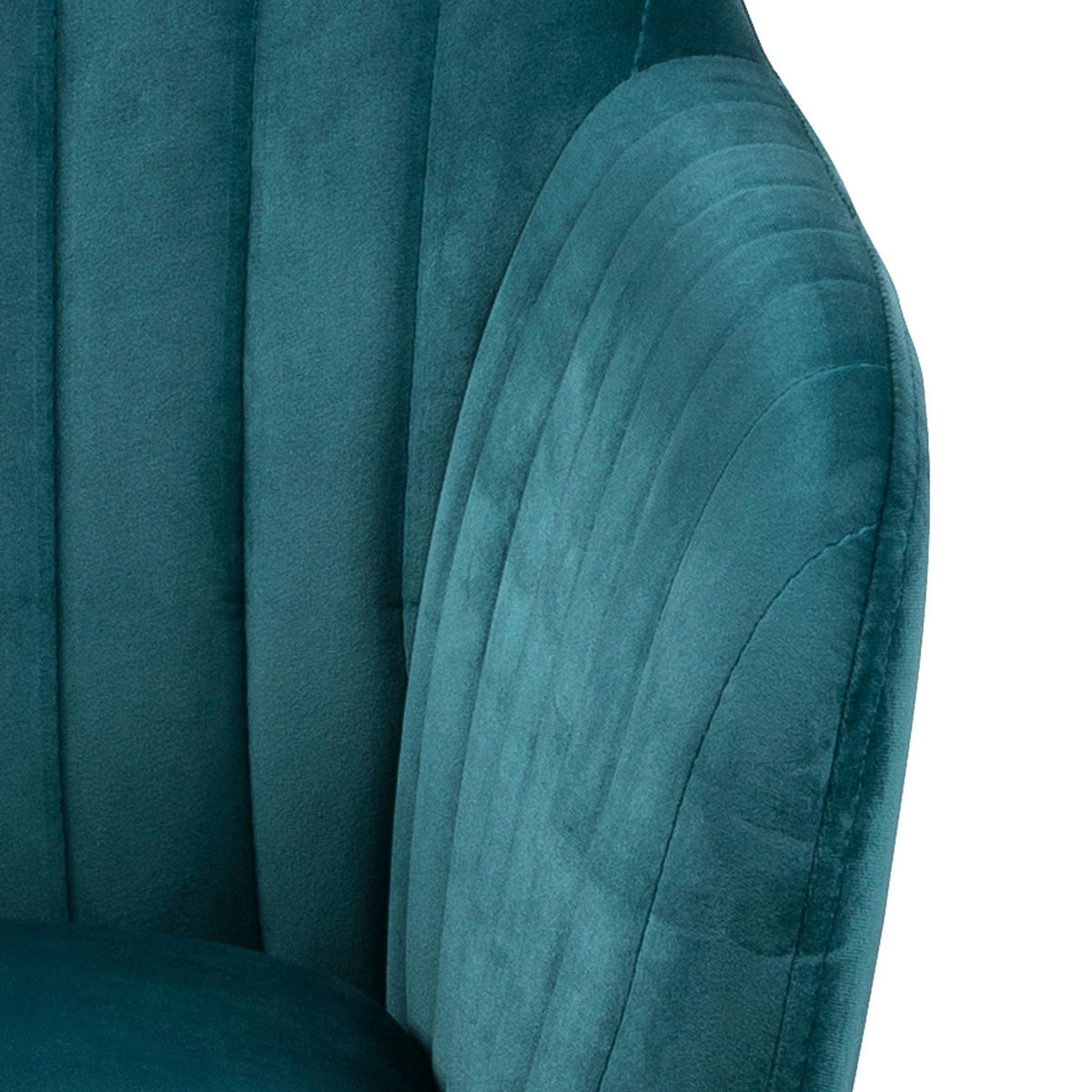 ARMLEHNENSTUHL - Textil / Massivholz - Eichefarben/Petrol, Eichenholz/Holz (57/83/61cm) - home24