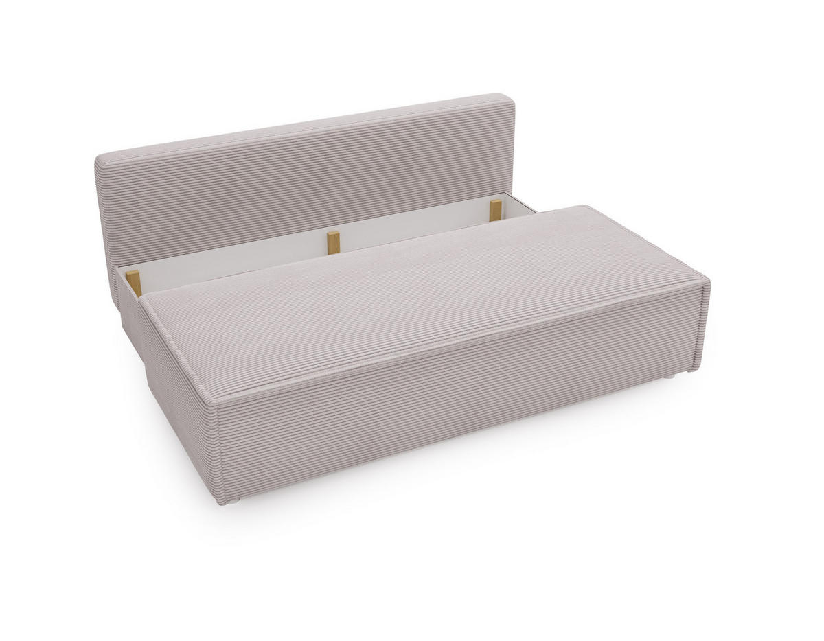 SCHLAFSOFA Mit Bettkasten DUO Poso Stoff Hellgrau - Hellgrau, Holz (198/89/90cm) - Kaiser Möbel