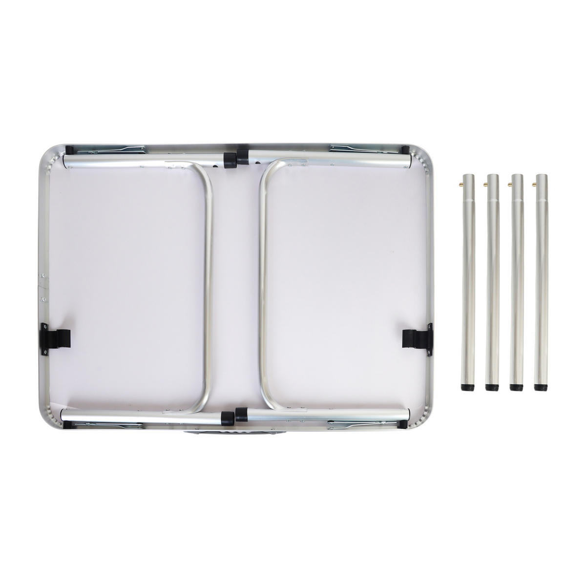 CAMPINGTISCH - Weiß, Holzwerkstoff/Kunststoff (55/75/70cm) - Relaxdays