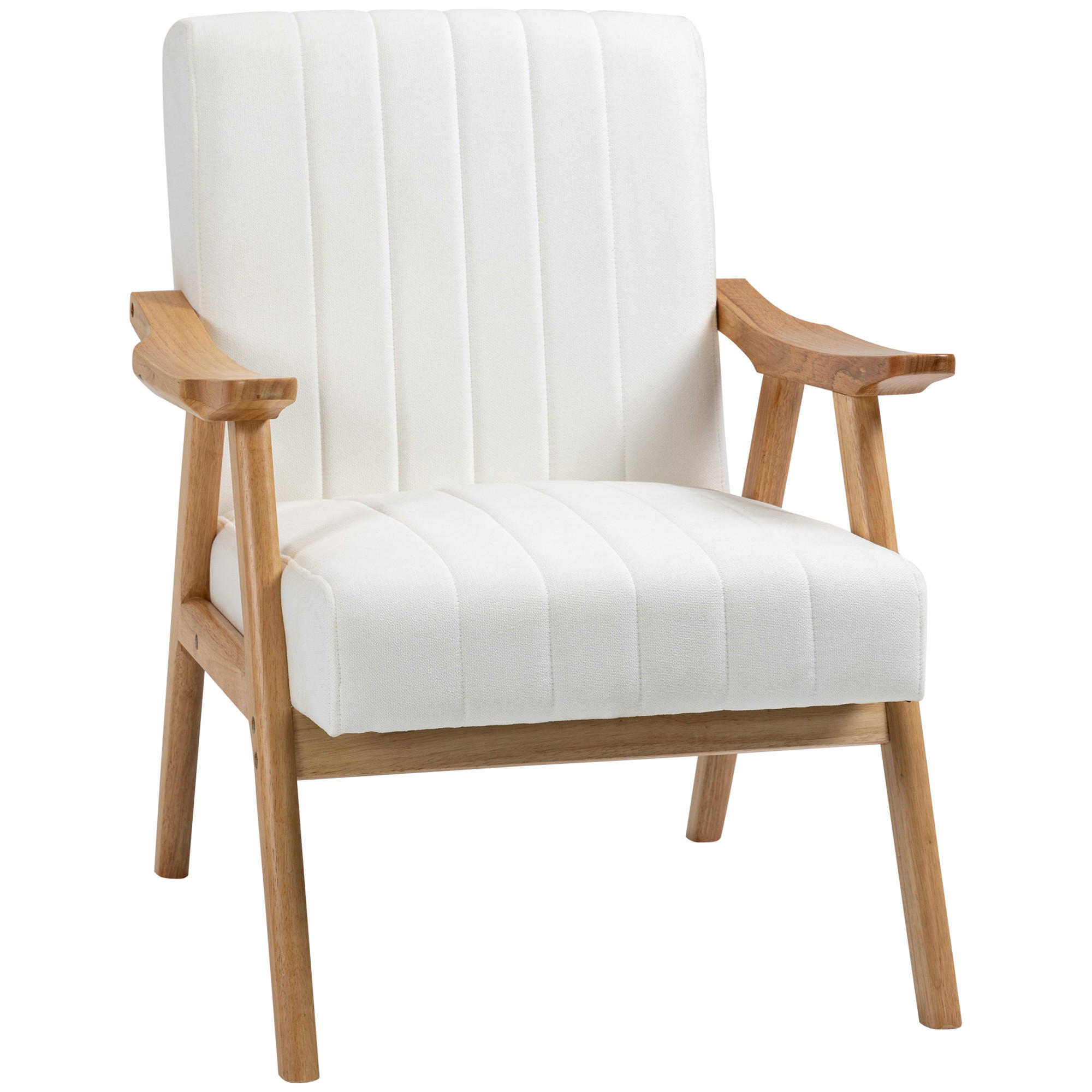POLSTERSTUHL mit Armlehnen, Creme - Creme, Kunststoff (74/82/68cm) - HOMCOM