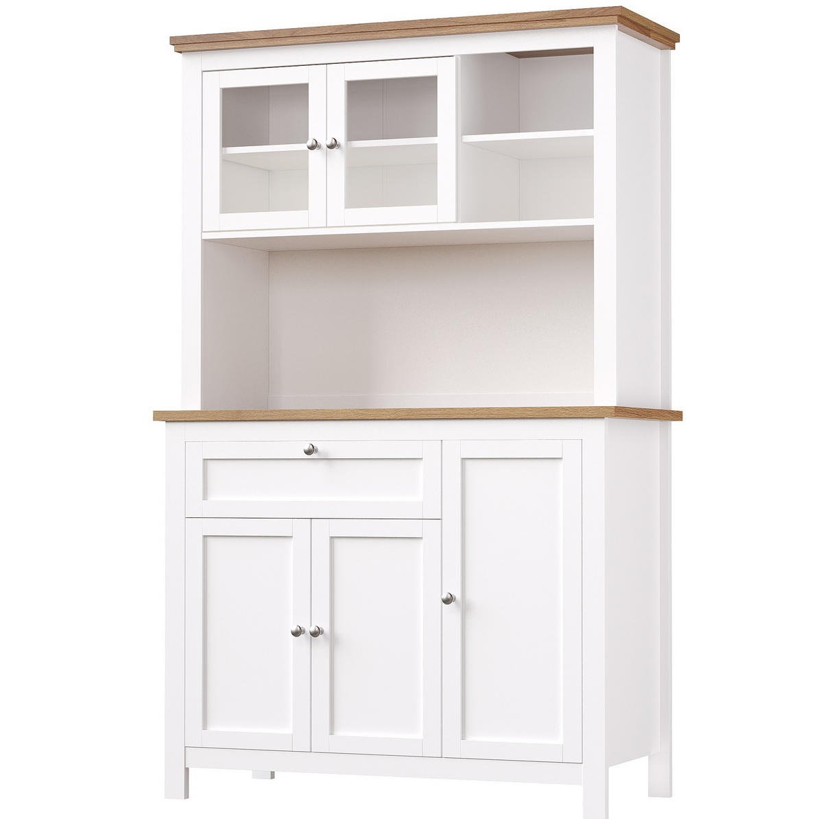 KÜCHENSCHRANK mit LED 104 x 40 x 180 cm MDF White - Weiß, Holzwerkstoff (40/180/104cm) - Meubliv