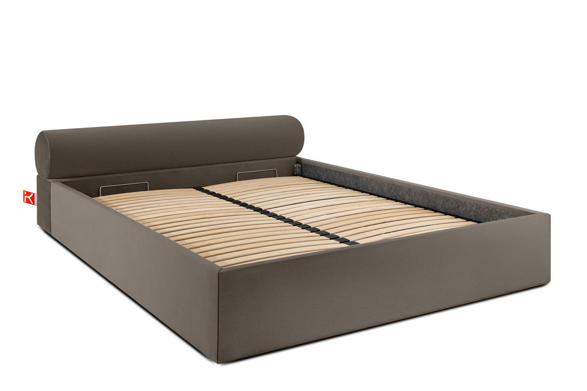 POLSTERBETT LUNEO - Schwarz/Braun, Holz/Holzwerkstoff (202/204cm) - KONSIMO®