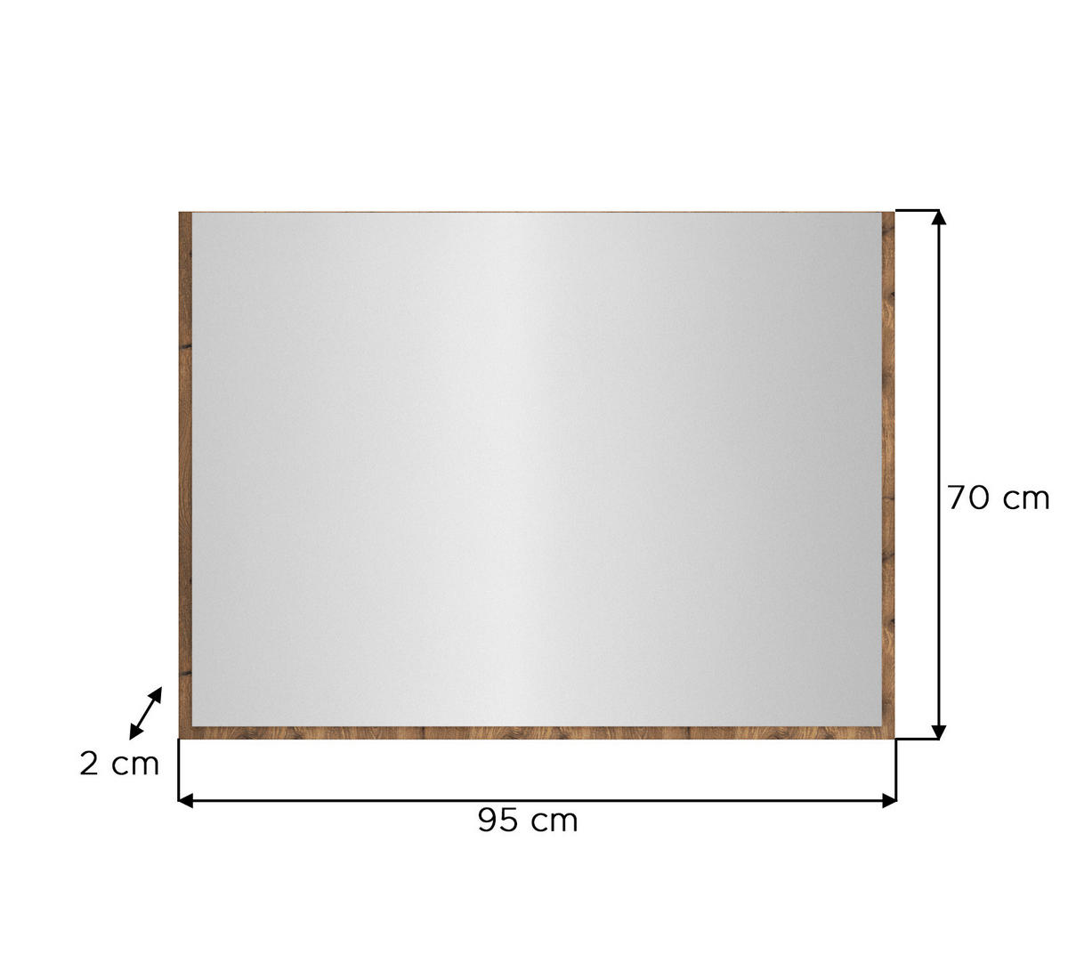 SPIEGEL BUENO (B/H/T: ca. 95/70/2 cm) in Basalt grau/Basalt grau - Grau, Glas (95/70/2cm)