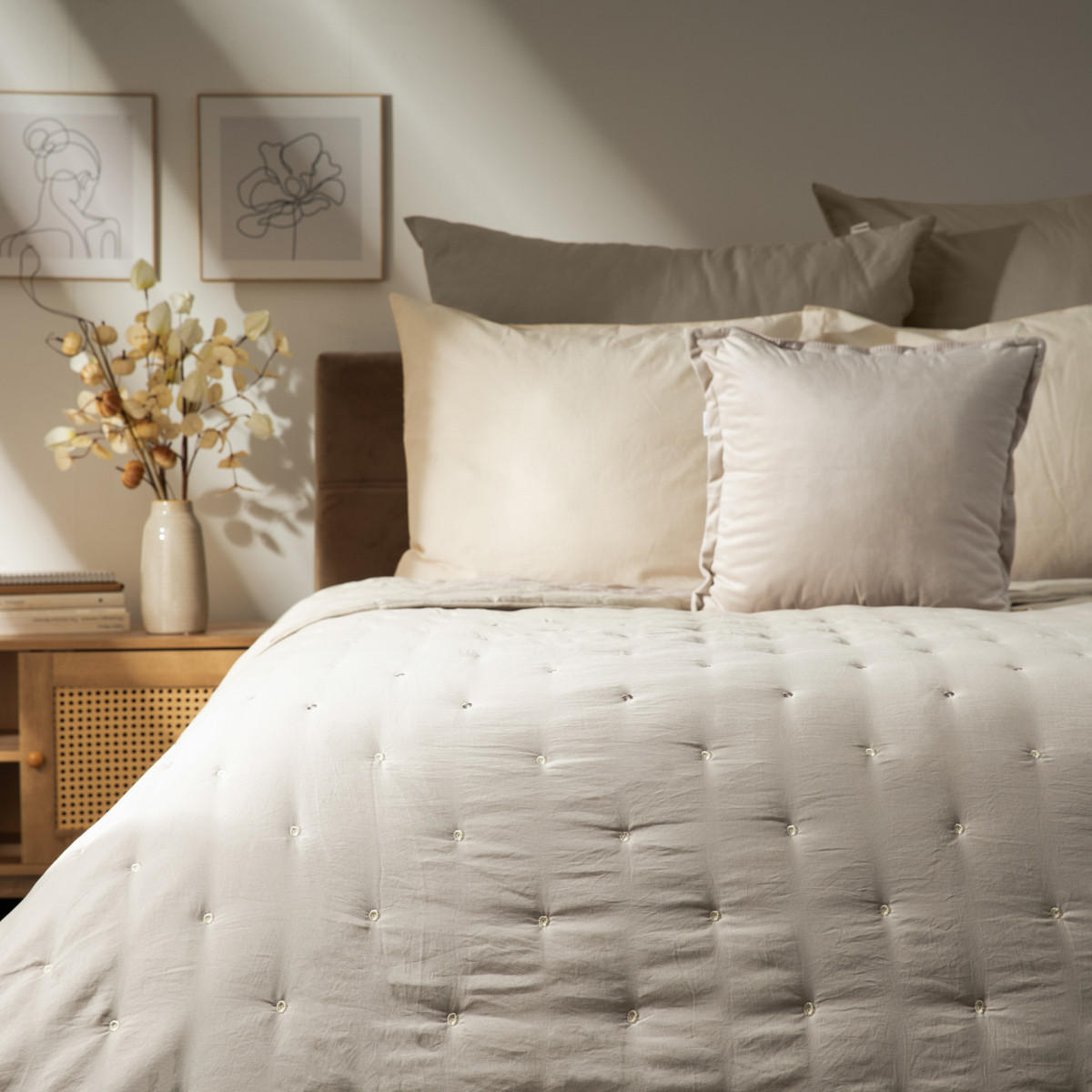 TAGESDECKE Quilly beige 200/220 cm - Beige, Textil (200/220cm) - Homla