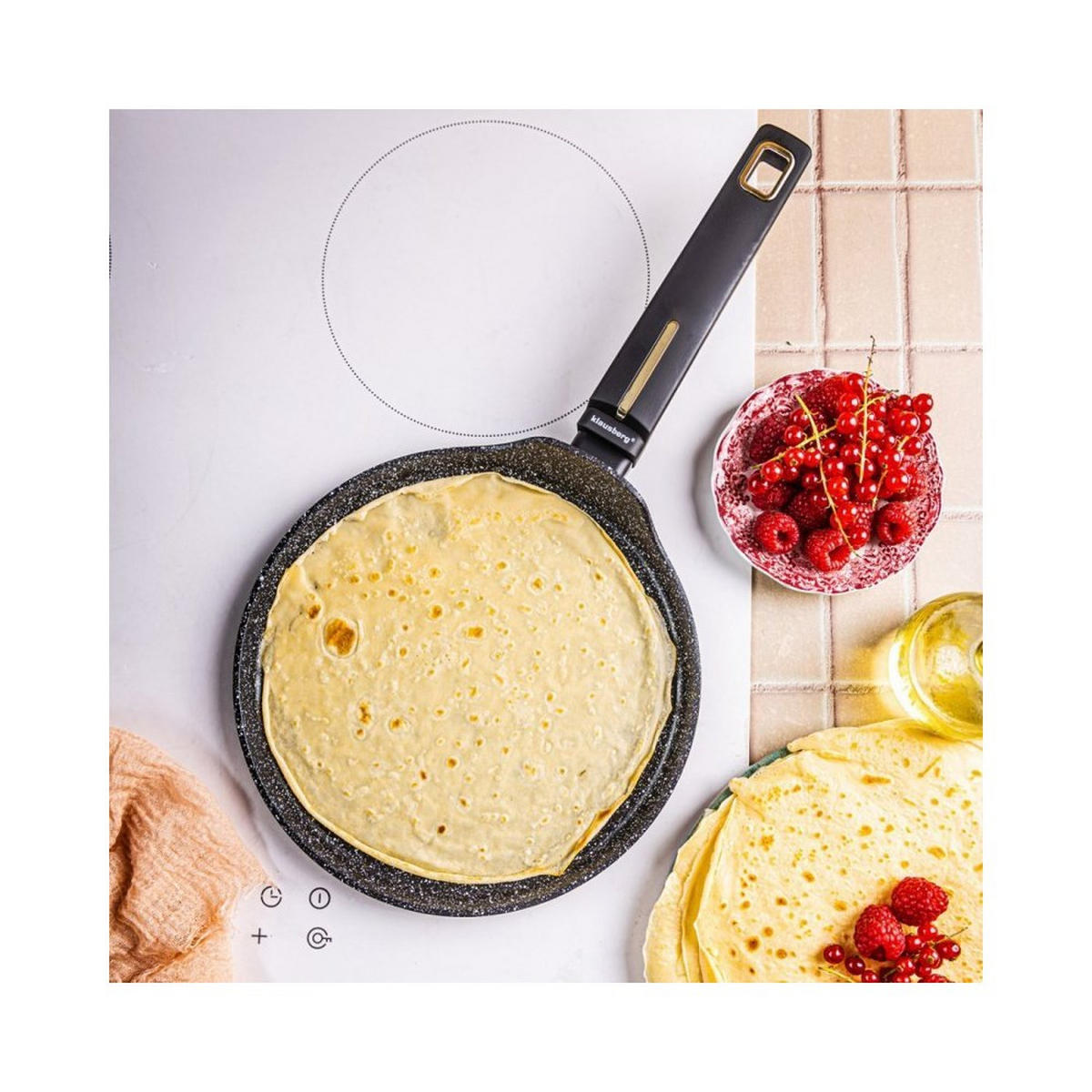 CRÊPEPFANNE Schwarz 24/24/1.7 cm 63859 - Schwarz, Metall (24cm) - Klausberg 