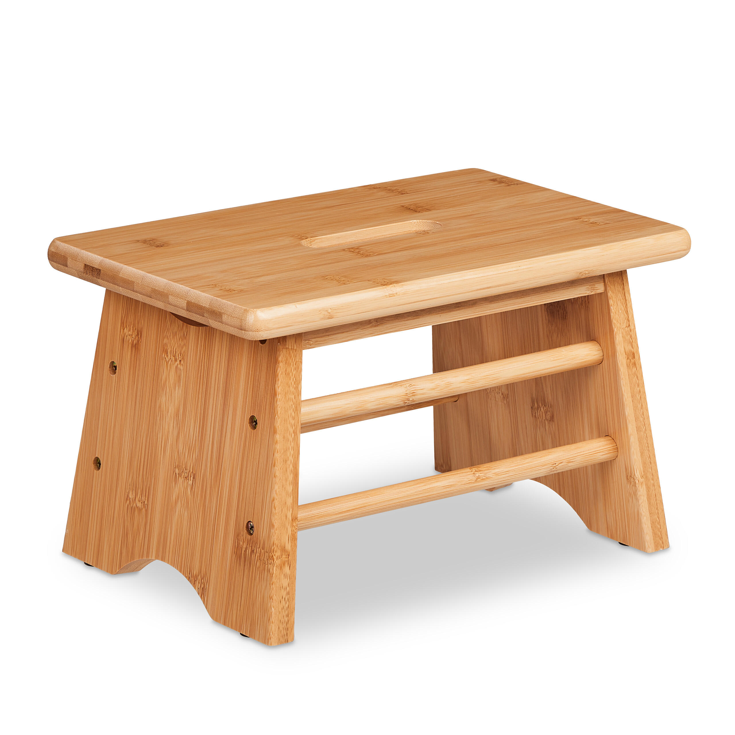 FUSSBANK - Hellbraun, Holz (33/20/21.5cm) - Relaxdays