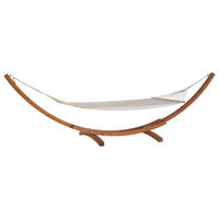HÄNGEMATTE Weiß Treviso - Dunkelbraun/Weiß, Holz (415/122/124cm) - Beliani