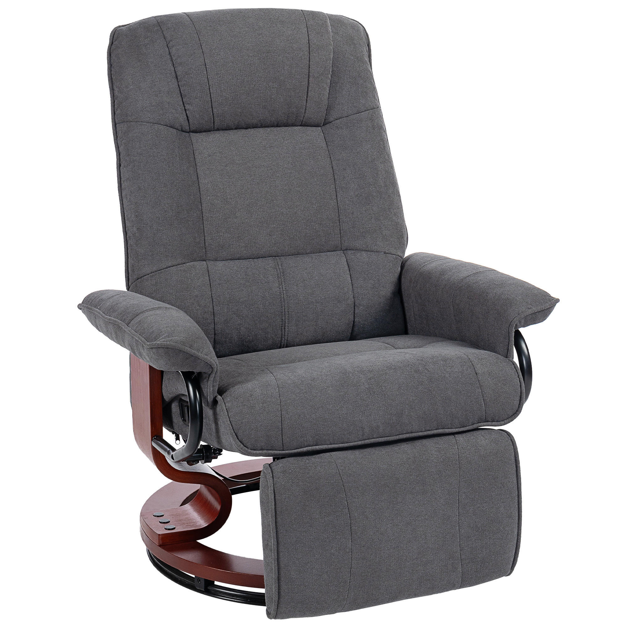 RELAXSESSEL Polyester Grau - Naturfarben/Grau, Holz/Textil (78/100/87cm) - HOMCOM