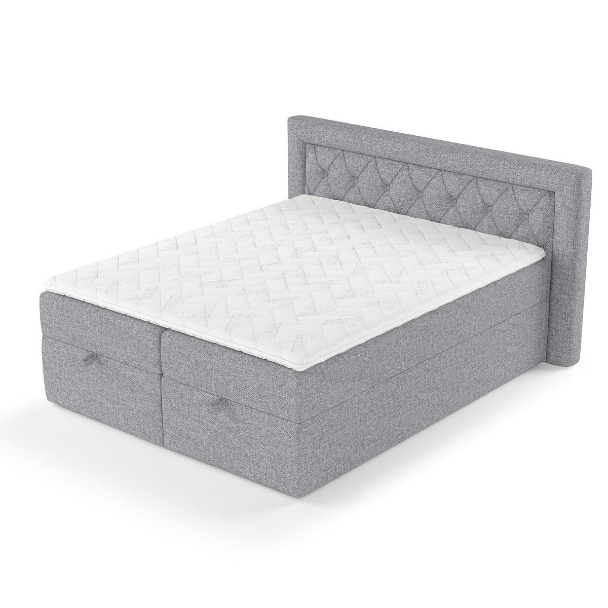 BOXBETT Jayleen Grau 140/200 cm - Schwarz/Grau, Holz/Holzwerkstoff (140/200cm) - Maison de Reve