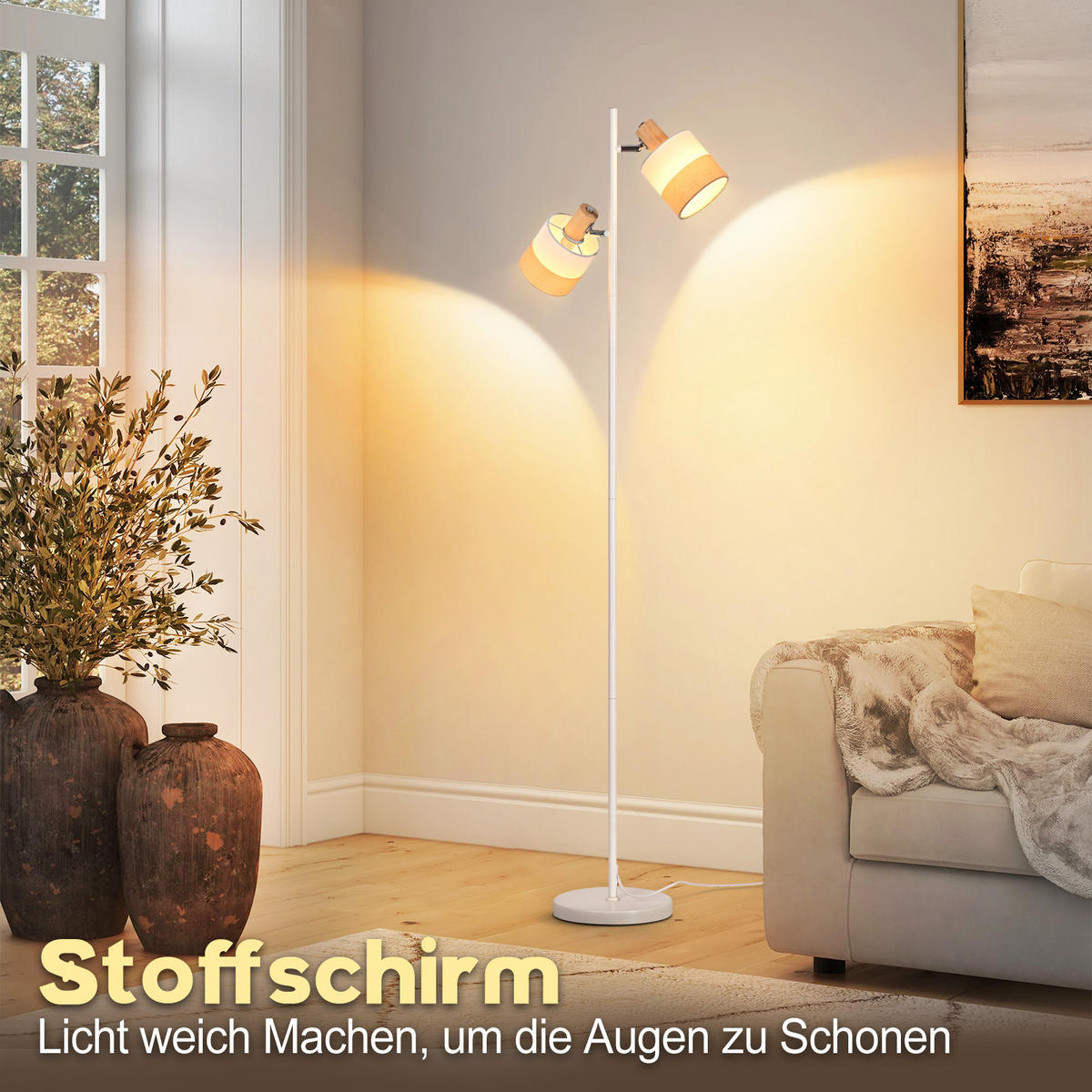 STEHLAMPE Luminar 27/22/146 cm - Weiß, Metall (27/22/145cm) - ZMH