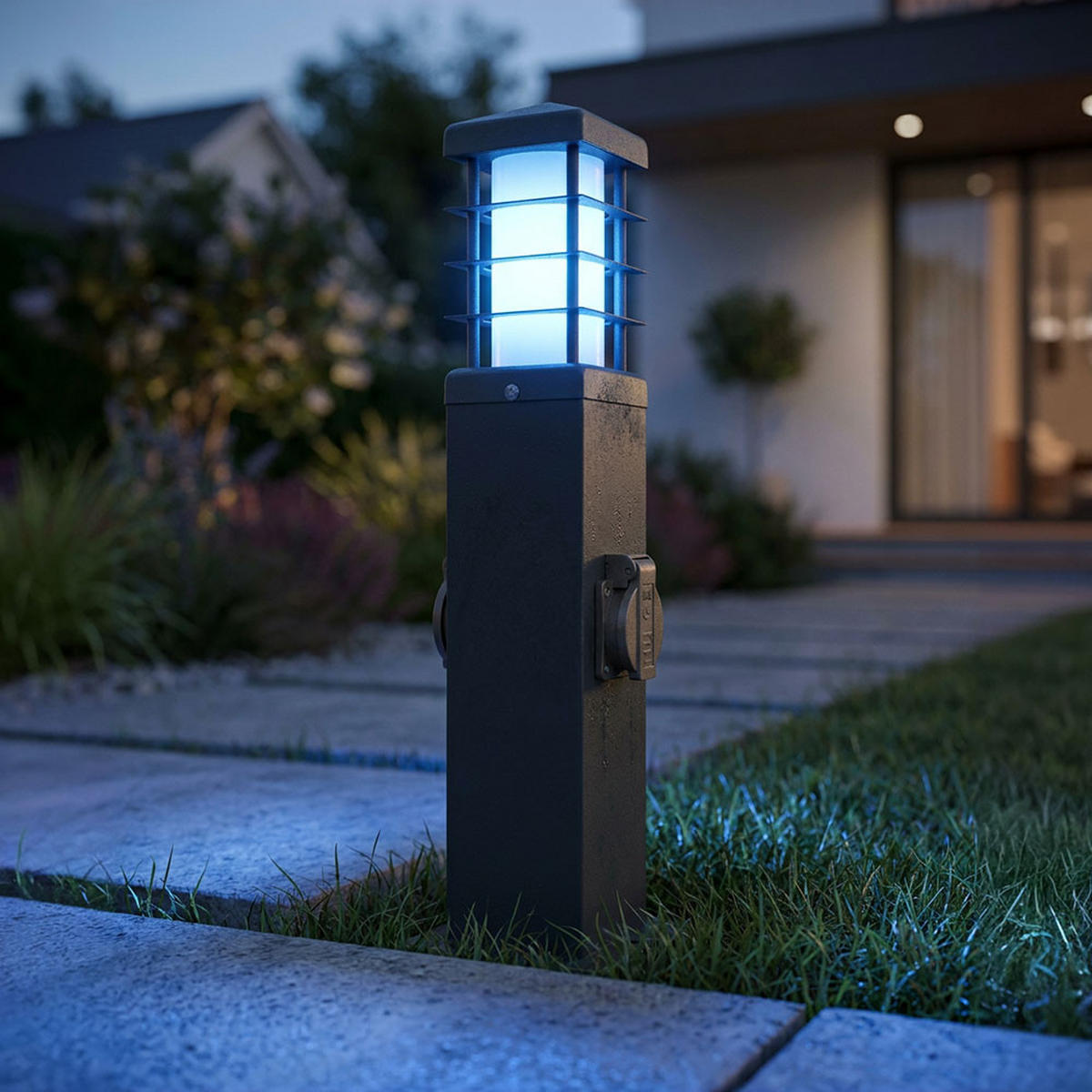 LED WEGELEUCHTE Edelstahl Anthrazit - Anthrazit, Metall (12.4/12.4/45cm)