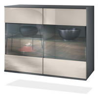 KOMMODE Bari Sandgrau Hochglanz - Sandfarben, Holzwerkstoff (92.5/73.5/35cm) - Vladon
