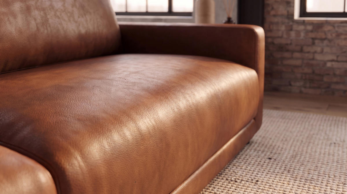 SOFA MARLIN Braun Lederfaserstoff - Dunkelbraun/Schwarz, Leder/Kunststoff (262/80/100cm) - KAWOLA